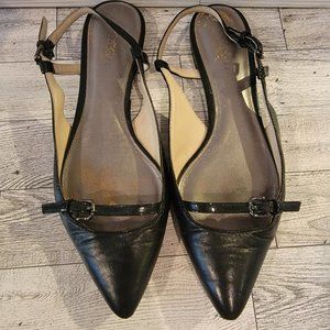Coach Wooster Black Leather Slingback Sandal Size 5.5